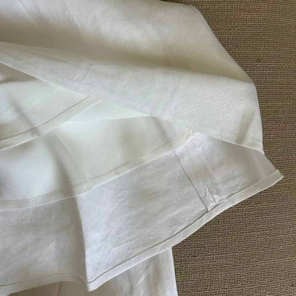 BEST Reformation Delilah Linen Maxi Dress Sz0/2 White Vacation Halter Wedding - Picture 8 of 15